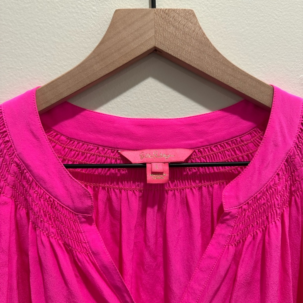 Lilly Pulitzer Vibrant Pink Blouse - Picture 4 of 4